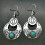 Boho Drop Earrings 925 Silver with Tourmaline 1 Pair 2