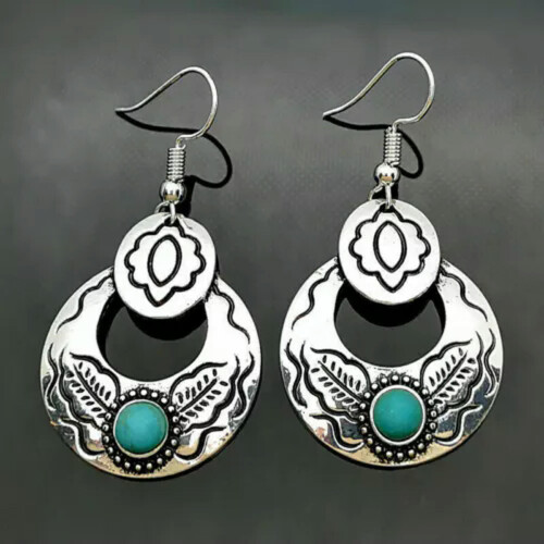 Boho Drop Earrings 925 Silver with Tourmaline 1 Pair 1