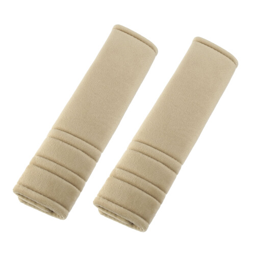 Microfiber Car Seatbelt Pad Covers Khaki 27x6.5 cm 2 pcs
