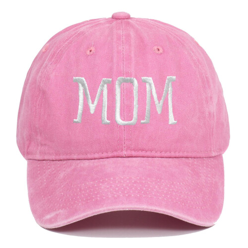 Embroidered Baseball Hat for Mom Pink Sun Hat 1 Pack 1