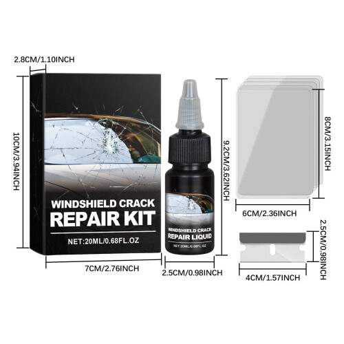 Windshield Crack Repair Kit Glass Liquid 1 PC 1