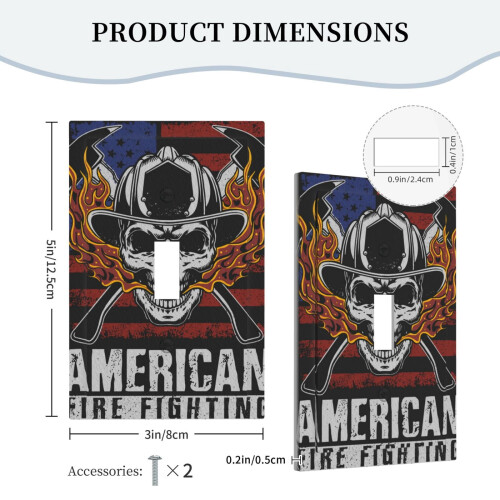 American Fire Fighter Skull Light Switch Cover 1-Gang 1