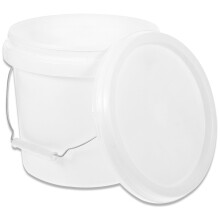 White Plastic Paint Bucket with Lid and Handle 1 Gallon