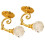 Metal Crystal Glass Curtain Holdback Hooks Gold 2 Pack 2