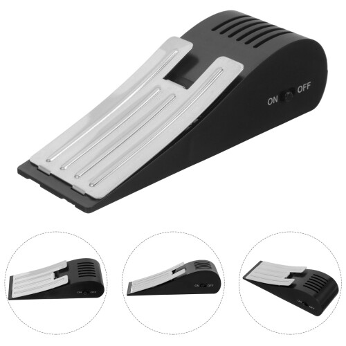 Security Door Stopper Alarm Wedge Black Plastic 1 Pack