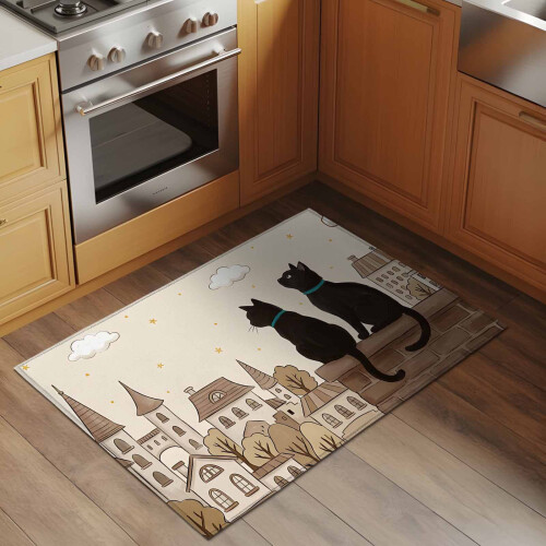 Rectangle Rug Japanese Rustic Farm Cat Design 2 x 3 ft 2