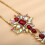 Boho Rhinestone Chest Chain for Women Red 4