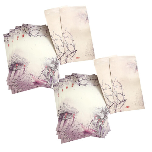 Retro Kawaii Envelope Set with Writing Paper 2 pcs