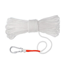 Hollow Life Rope with Single Spring Hook, 49 ft Braided