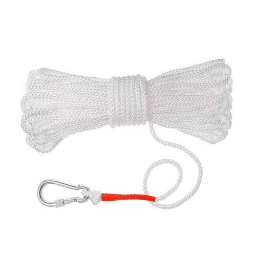 Hollow Life Rope with Single Spring Hook, 49 ft Braided