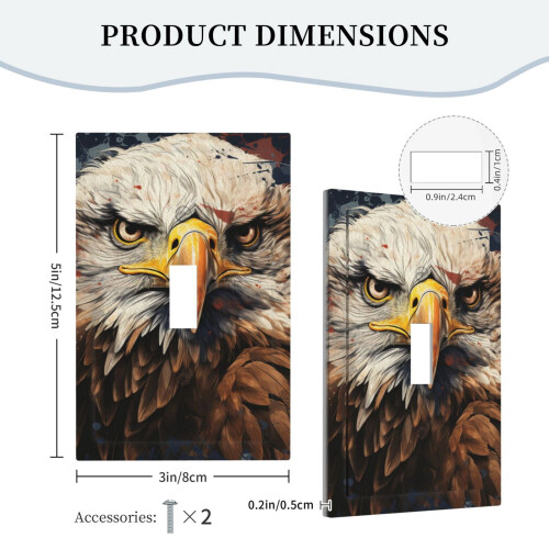 Bald Eagle and American Flag Light Switch Cover 1-Gang 1