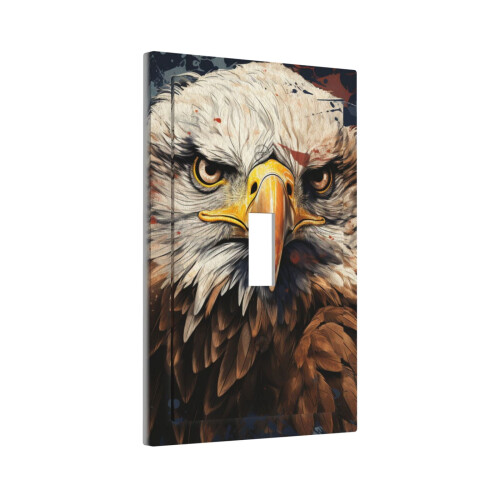 Bald Eagle and American Flag Light Switch Cover 1-Gang 2