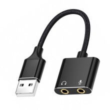 USB to 3.5mm Adapter External Sound Card with Mic