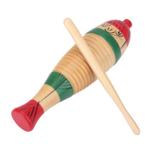 Guiro Instrument Wooden Colorful Fish Shape 1 Piece