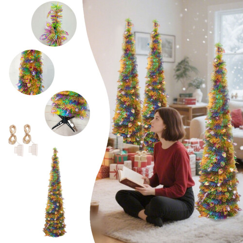 5FT Pop-Up Christmas Tree with LED Lights and Topper 1