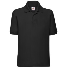 (12-13, Black) Fruit of the Loom Childrens/Kids Pique Short-Sleeved Polo Shirt