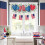 Heart Valance for Windows Pink Love and Eucalyptus Design 2