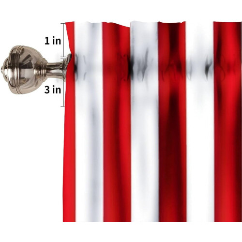 Stripe valances for kitchen cafe red white abstract 54x18 2