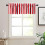 Stripe valances for kitchen cafe red white abstract 54x18 5