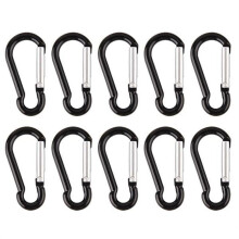 Black Carabiner Clip Hook Keychain Ring 1-2 inch