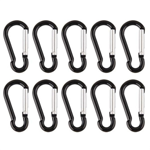 Black Carabiner Clip Hook Keychain Ring 1-2 inch