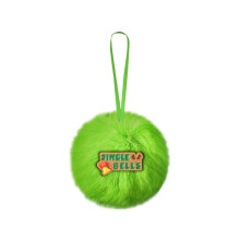 Lime Green Furry Christmas Ball Ornament Soft Shatterproof