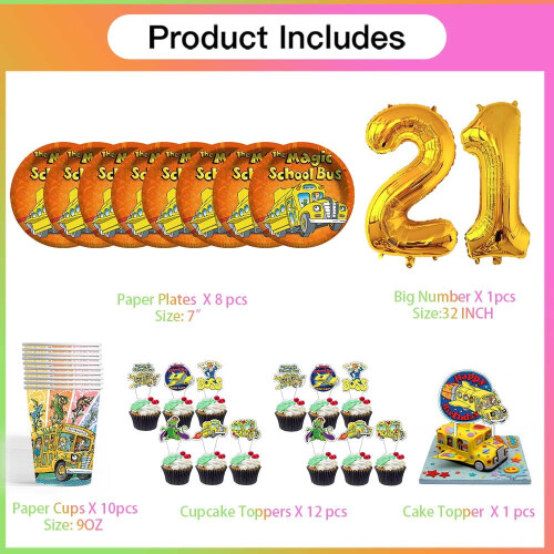 Magic School Bus Birthday Party Supplies 21pcs 1