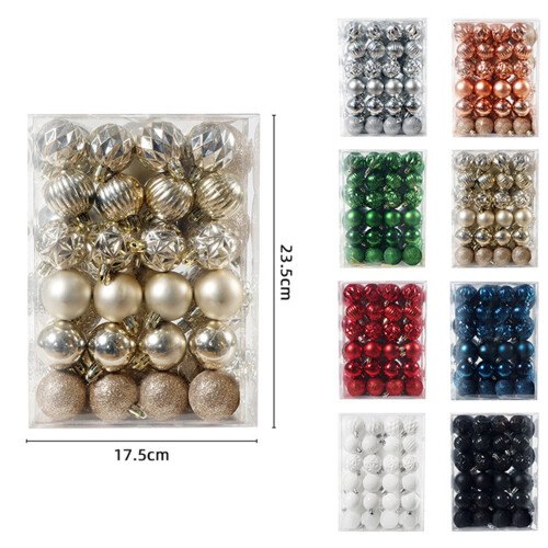 Silver Shatterproof Christmas Ornaments Set 48PCS 2