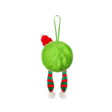 Lime Green Furry Christmas Ball Ornament Soft Shatterproof