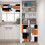 Kitchen Curtains Orange Grey Abstract Design 36 Inch Rod 2