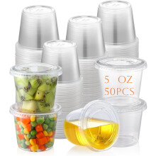 Portion Cups with Lids BPA-Free 5 oz 50 pcs
