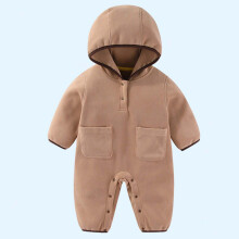 Fleece Thermal Jumpsuit for Babies 3M-3Y Hooded Long Sleeve