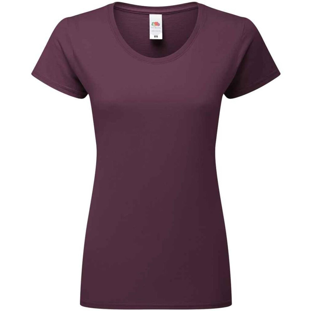 Fruit Of The Loom (Xxl, Dark Plum) Womens/Ladies Iconic Ringspun Cotton T-Shirt