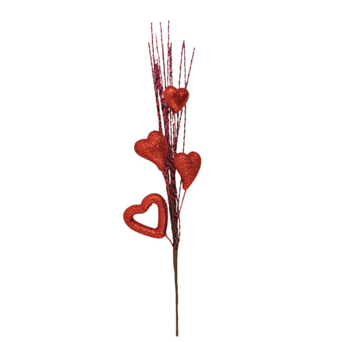 Artificial Berry Floral Picks Red Pink Heart 1pc 2