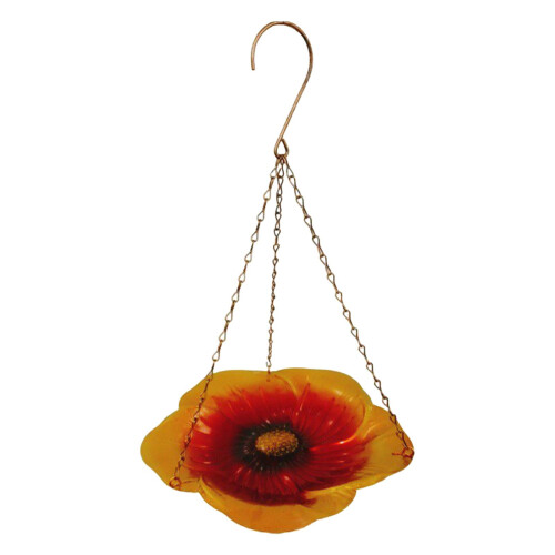 Outdoor Hanging Bird Feeder and Bath Orange