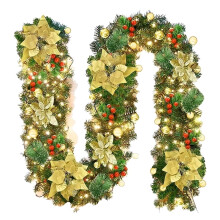 Christmas Garland Holiday Decoration with Pine Flowers Balls