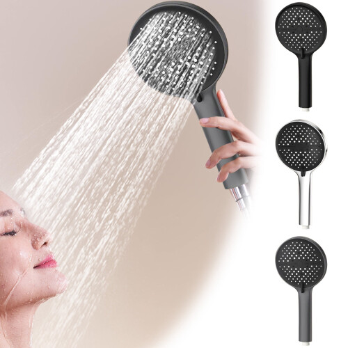 Handheld Shower Head with Filter Nozzle and Adjustable Flow