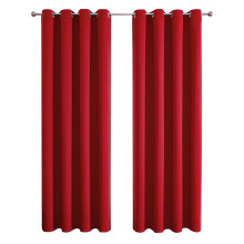 Red Blackout Curtains Thermal Insulated Grommet Top 2