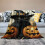 Black Cat Halloween Flannel Blanket 60x80 in 5