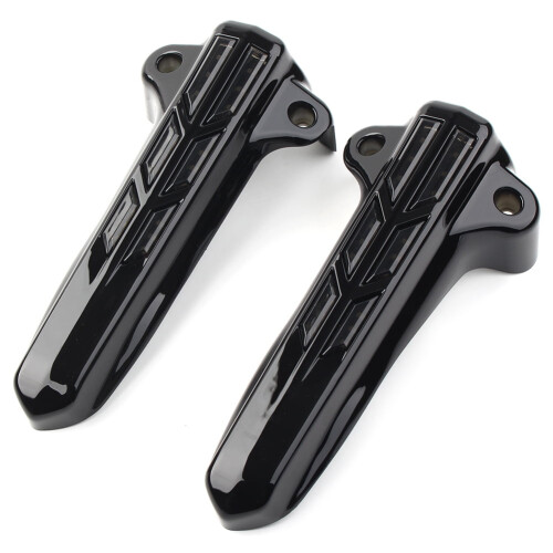 BFY Black Front Fork Boot Cover with LED Lights for Harley