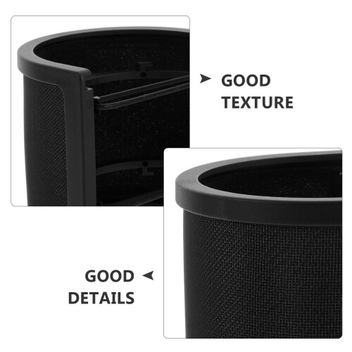 U-Shaped Microphone Windscreen Shield Black Double-Layer 1 2
