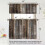 Kitchen Curtains Tiers and Valances Set Brown Grey 36 inch 4