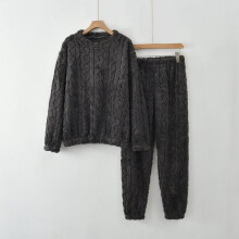Women's Round Neck Top and Elastic Waist Pants Pajama Set