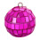 Round Disco Ball Ornament Hot Pink 1