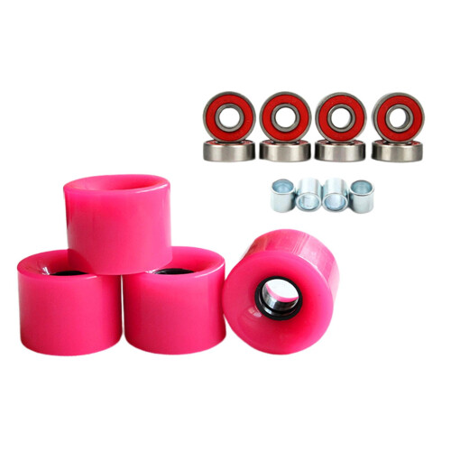 Quad Roller Skate Wheels 78A 4 pcs Rose Red