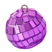 Round Disco Ball Ornament Purple Mirror Pendant
