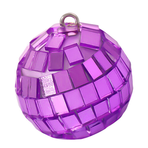 Round Disco Ball Ornament Purple Mirror Pendant