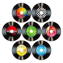 Paper Record Cut-Outs Vintage Style 20 Pieces per Pack