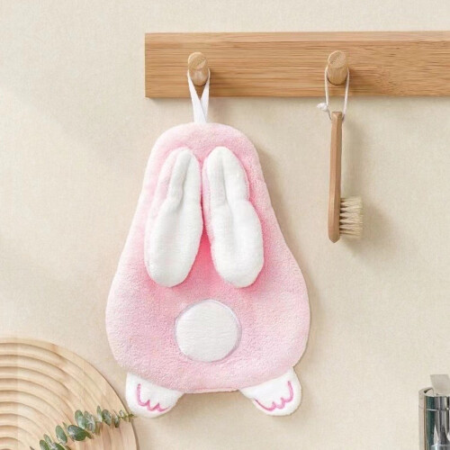 Bunny Hand Towels with Hanging Loops, Microfiber, 2-Pack 1
