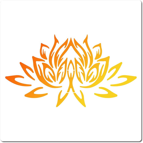 Drawing Stencil Template Square Creamy White Lotus 1 Sheet